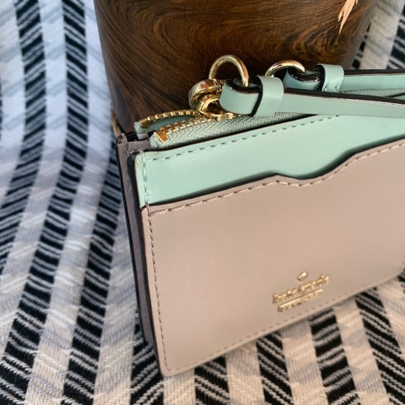 Kate spade small square card holder wristlet blue - Picture 2 of 4
